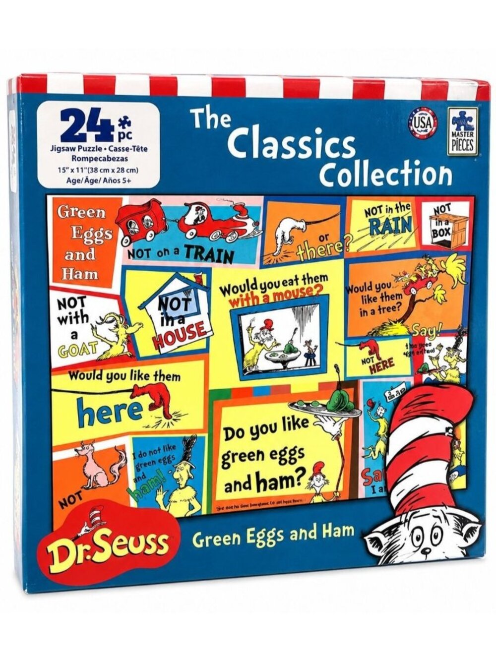 Dr. Seuss Green Eggs & Ham 24-Piece Puzzle Kids Age 5+ 15x11" USA Classic Fun